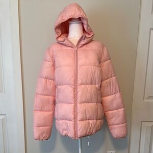 Jillian Harris x Joe Fresh primaloft Pink Puffer Jacket with Hood
